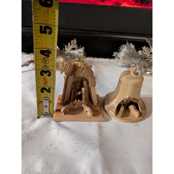Hand Carved Olive Wood Nativity Scene Bethlehem Mini Figurine Set Lot Christmas - Picture 10 of 10